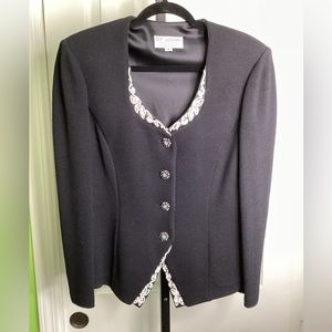 St. John Evening Black Santana Knit Jacket, size 8
